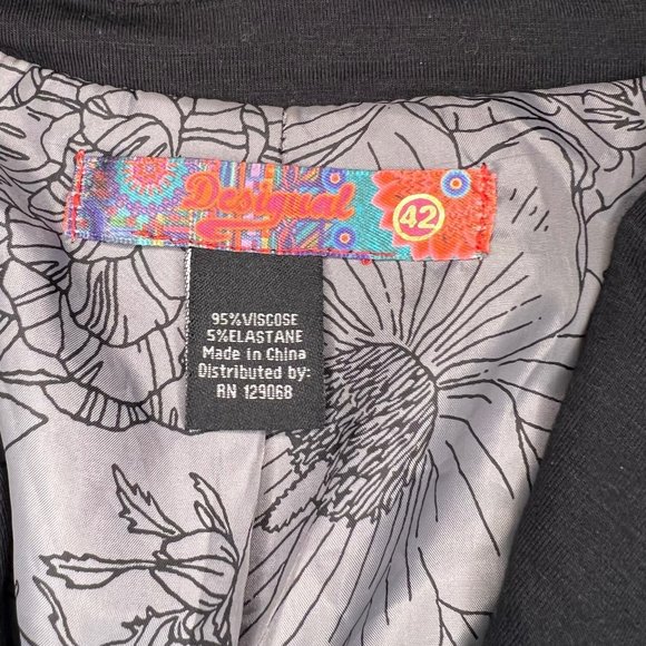 Desigual Womens black blazer button size 42 - Picture 5 of 9